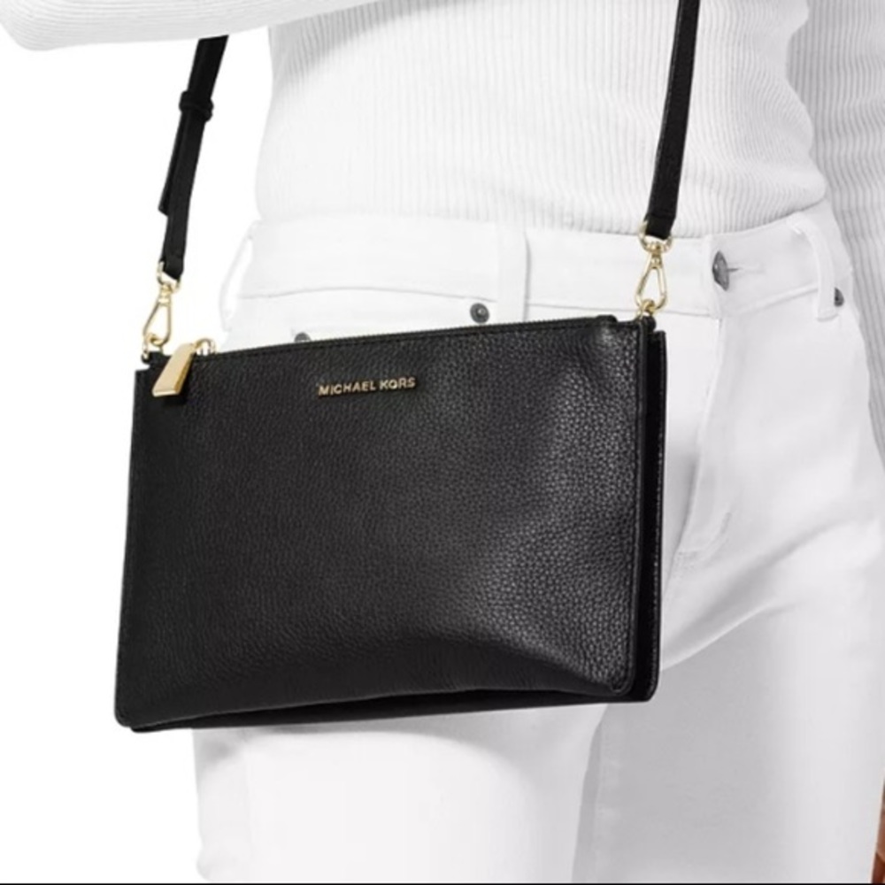 Michael Kors pebbled leather double pouch bag